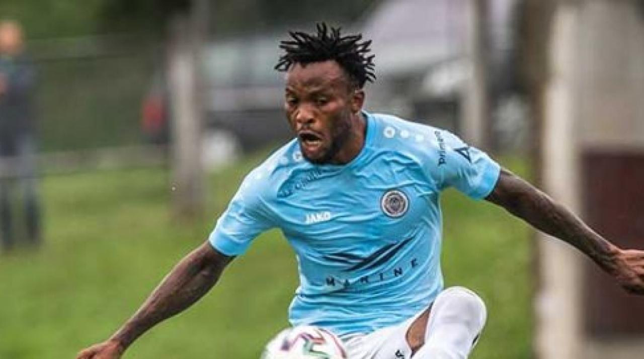 Glody Ngonda Muzinga sous les couleurs de Riga FC, lors d'une rencontre de Virslīga.