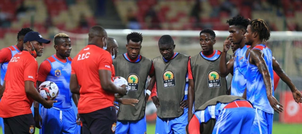 Les Léopards locaux lors de la phase finale du CHAN Cameroun 2021.