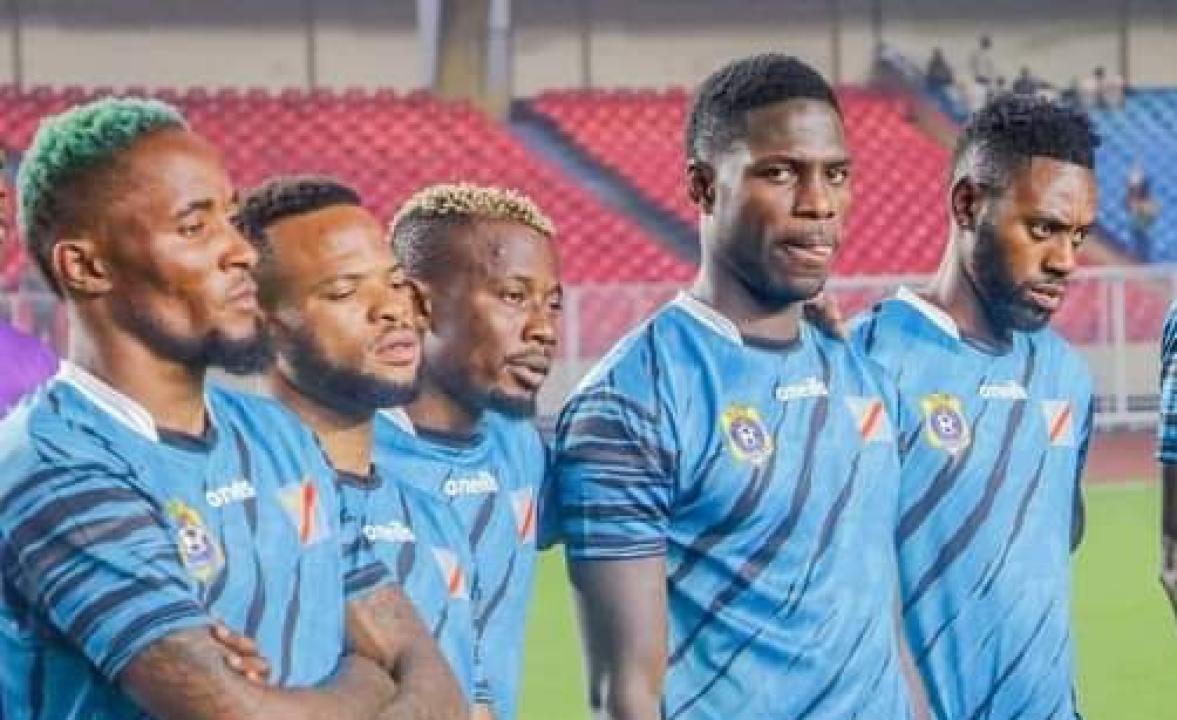 Quelques Léopards, lors d'une séance d'entraînement au stade des martyrs de Kinshasa.