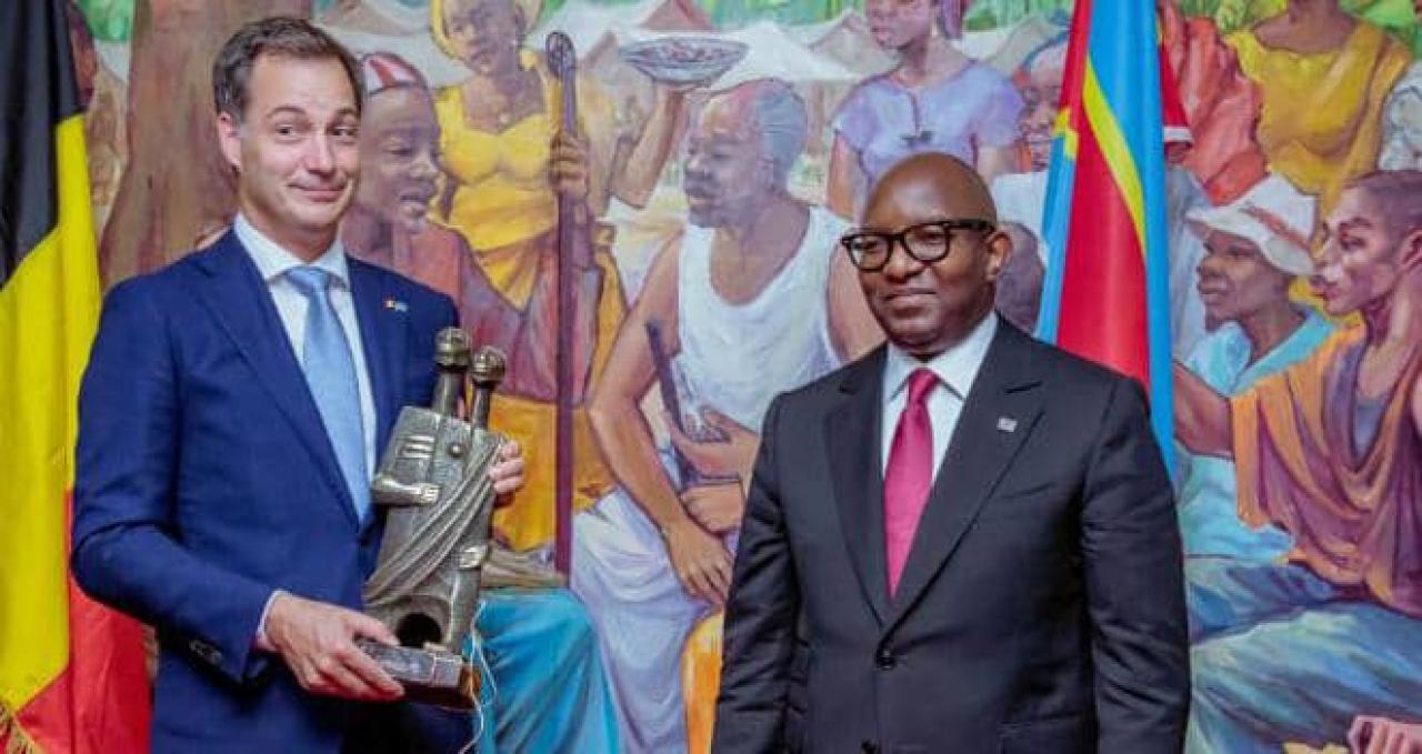 De gauche à droite, le premier ministre belge Alexander De Croo et Sama Lukonde, premier ministre de la RDC