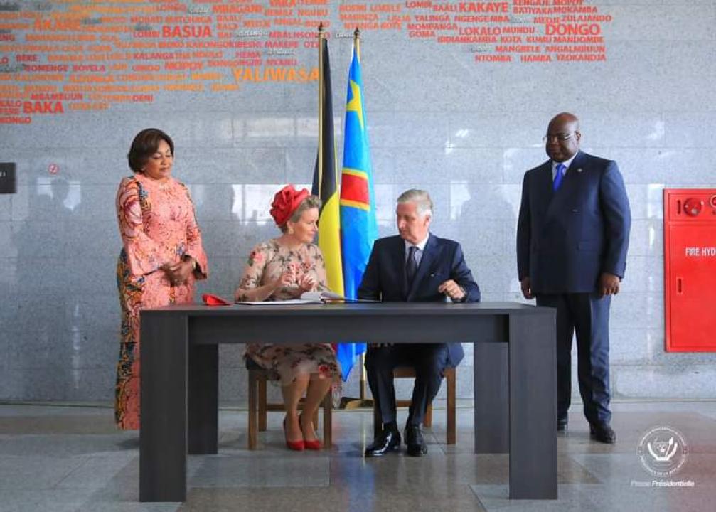 Le couple présidentiel de la RDC pose avec le couple Royal Belge