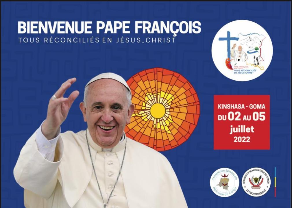 L'affiche officielle annonçant la visite du Pape François en RDC