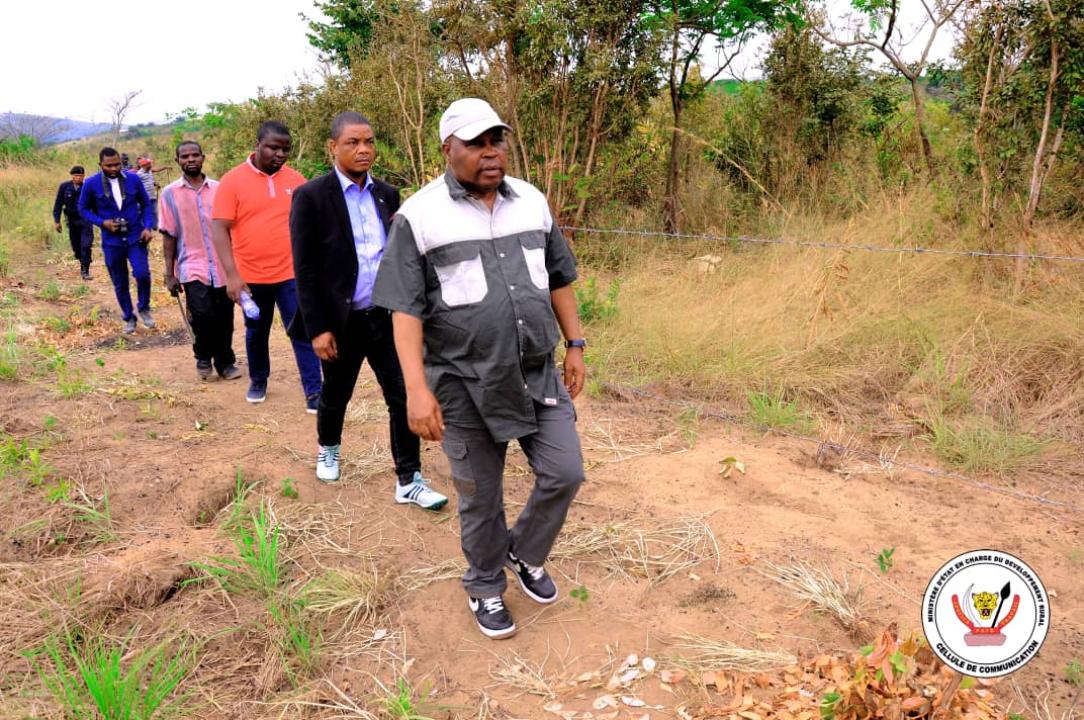 Le ministre d'état en charge au développement rural François Rubota lors de sa descente à Mont- Ngafula pour la réhabilitation de desserte agricole