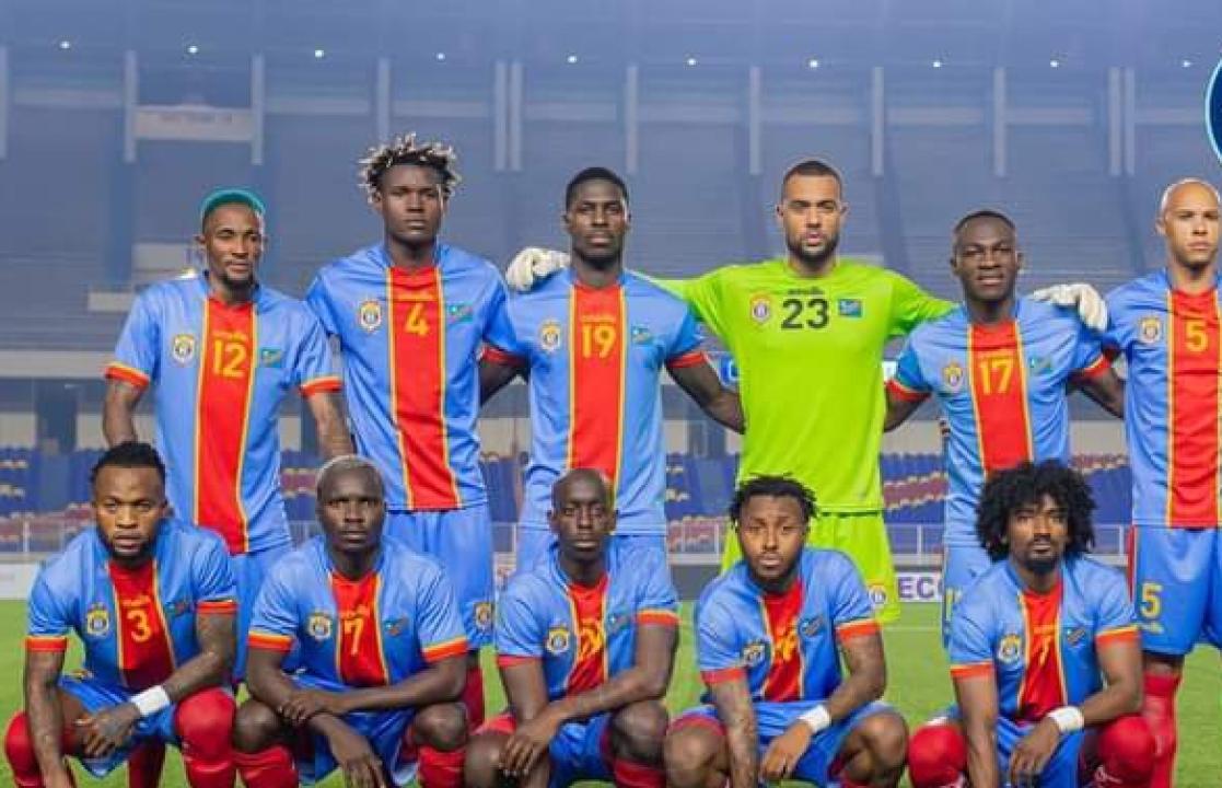Les Léopards de la RDC, lors de la rencontre disputée contre les Panthères du Gabon à Kinshasa.