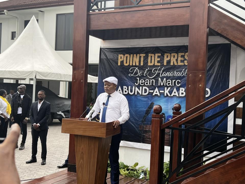 Jean-Marc Kabund en point de presse, lundi 18 juillet à Kinshasa