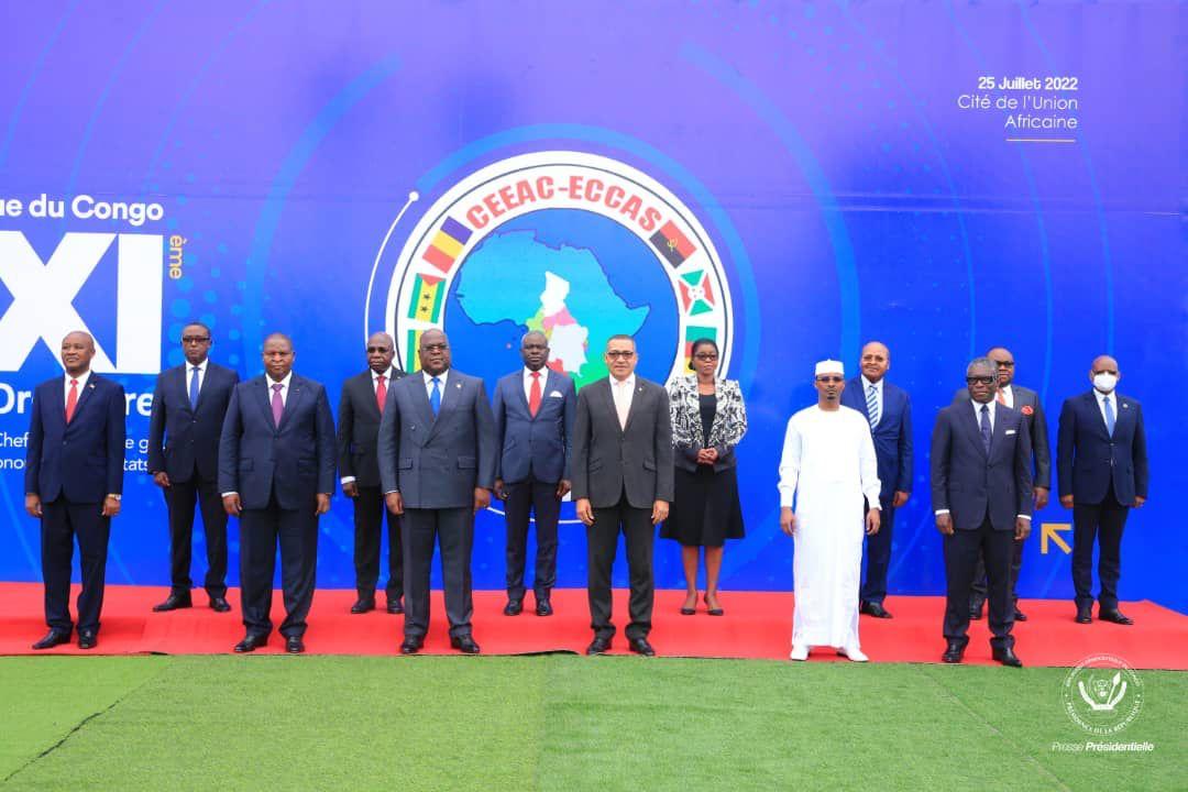 Les chefs d'États au lancement du XXI ème sommet de la CEEAC, lundi 25 juillet à Kinshasa