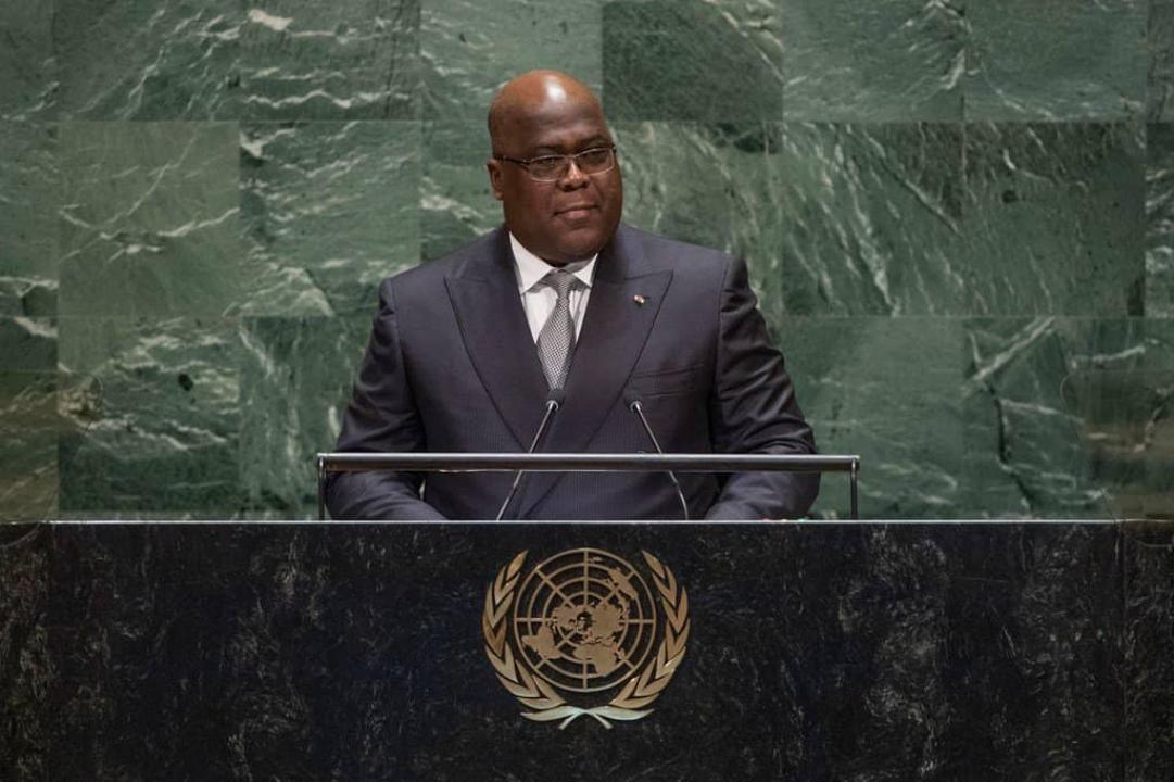 Le chef de l'État Félix Tshisekedi du haut de la tribune de l'assemblée générale de l'ONU