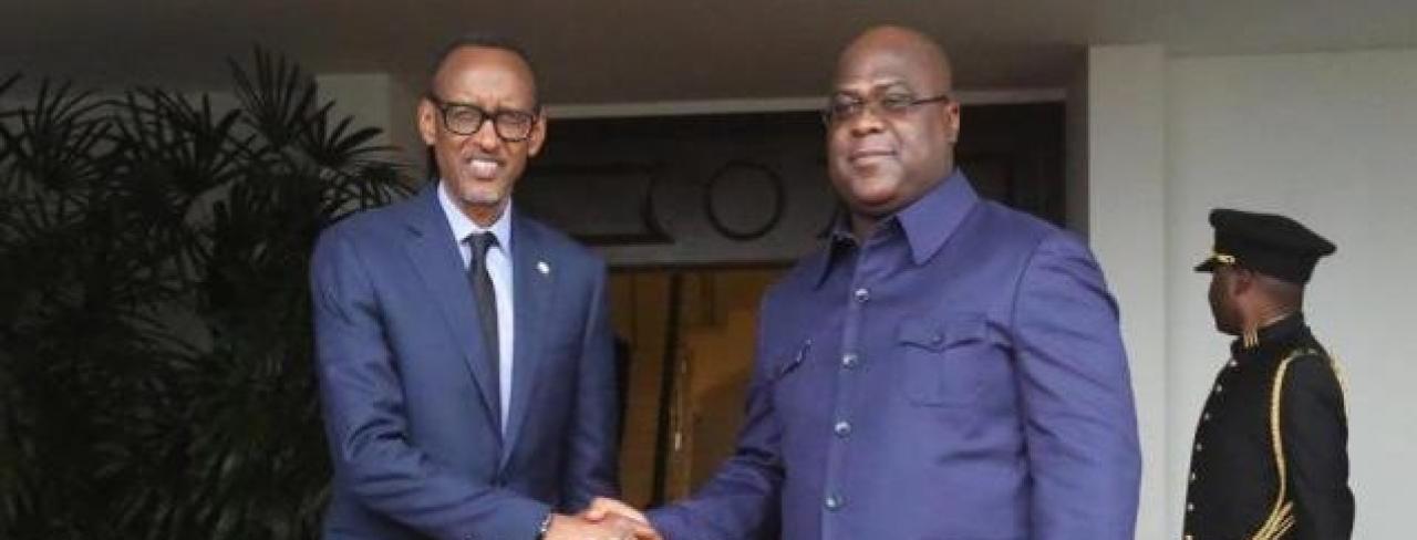 Le Président Rwandais, Paul Kagame et le Président de la RDC, Félix-Antoine Tshisekedi.