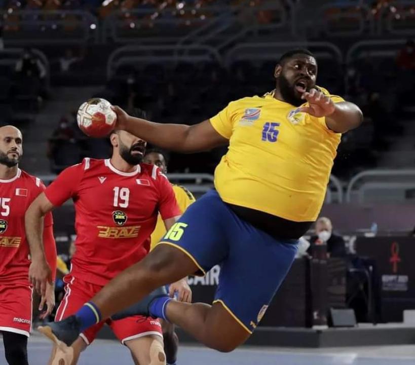 Un Léopard handball lors de la rencontre face aux aigles de Carthage de la Tunisie.