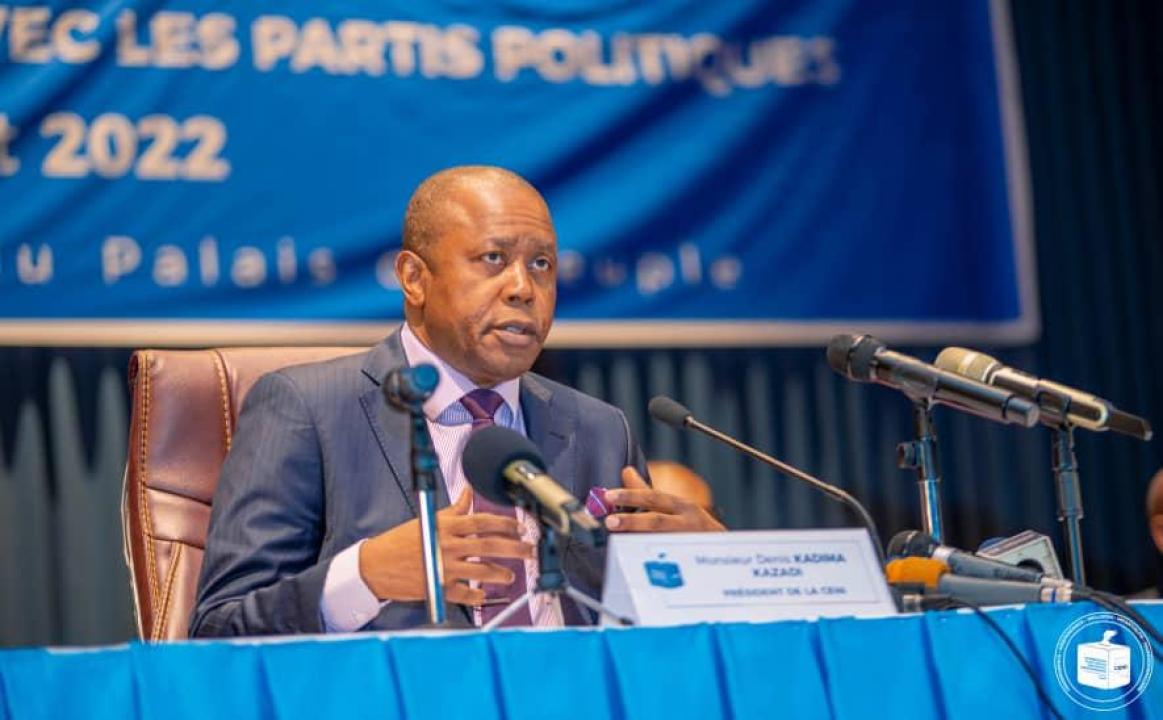 Le président de la CENI Denis Kadima lors du cadre de concertation avec les partis politiques, samedi 16 juillet au Palais du peuple