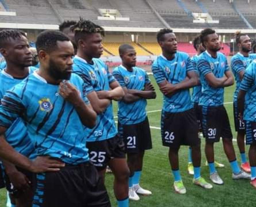 Les Léopards locaux lors d'une séance d'entraînement, au stade des martyrs de Kinshasa.
