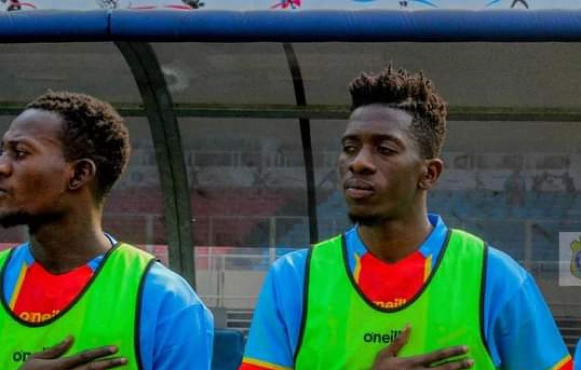 Merveille Kikasa et Jean-Marc Makusu, lors de la rencontre RDC - Congo Brazzaville, au stade des martyrs de Kinshasa.