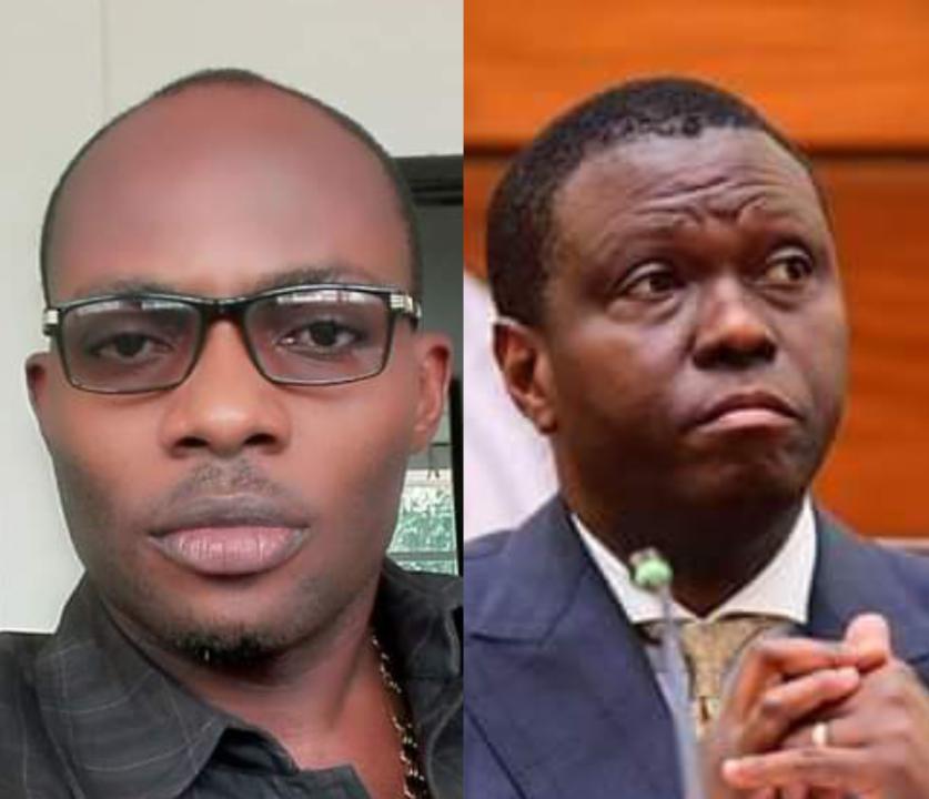 De gauche à droite, le chargé de mission du chef de l'État Professeur Taylor Lubanga et André Wameso, le Directeur de cabinet adjoint chargé de l'ECOFIN
