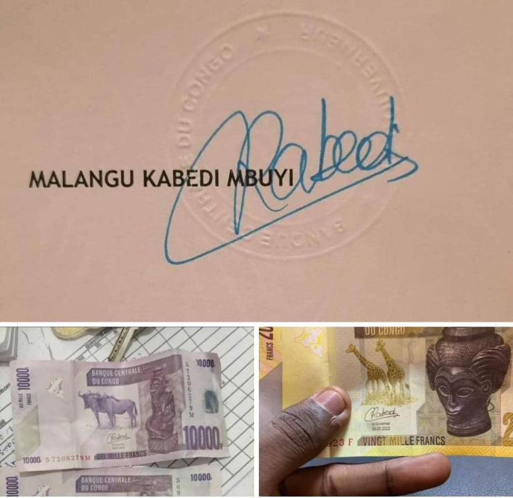 La nouvelle signature sur les billets de 10.000 et 20.000 FC