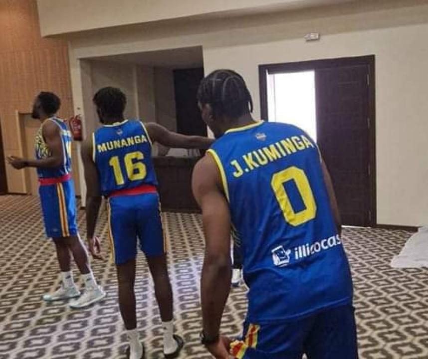 Jonathan Kuminga et ses coéquipiers de la sélection nationale de la RDC.
