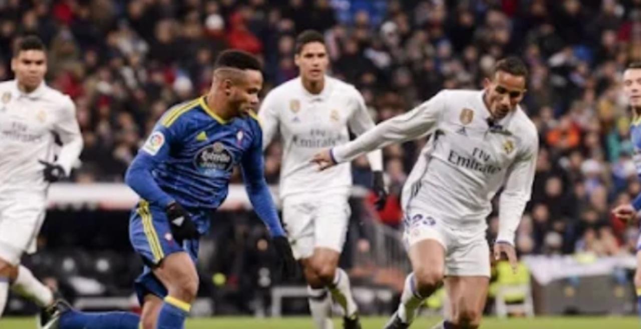 Théo Bongonda en duel avec l'ancien défenseur du Real Madrid, Danilo. [Photo d'illustration]