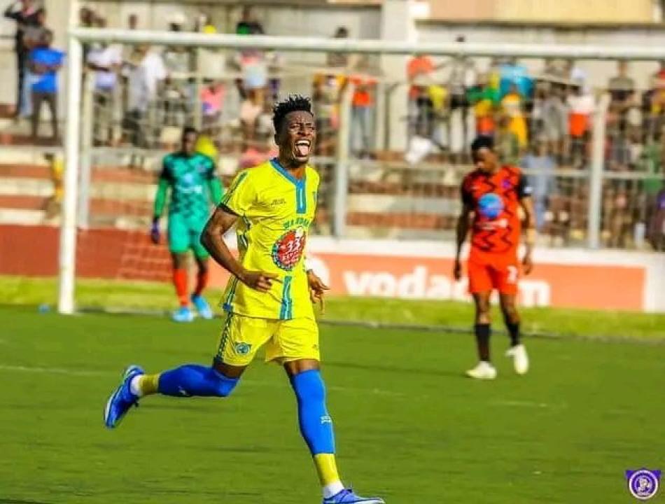 Jean Marc Mundele, célèbre son but face l'As Dauphin noir de goma au stade Frédéric Kibassa maliba [Photo d'illustration]