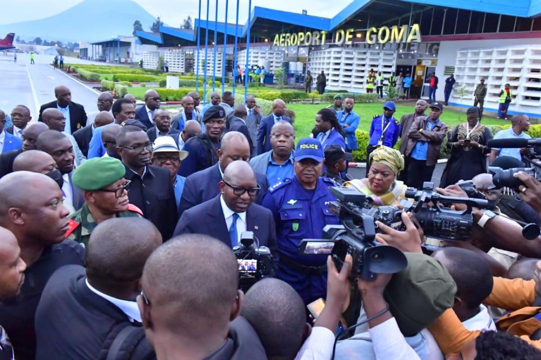 Arrivée du premier ministre Sama Lukonde à Goma après l'étape de Bunia pour l'évaluation de l'État de siège