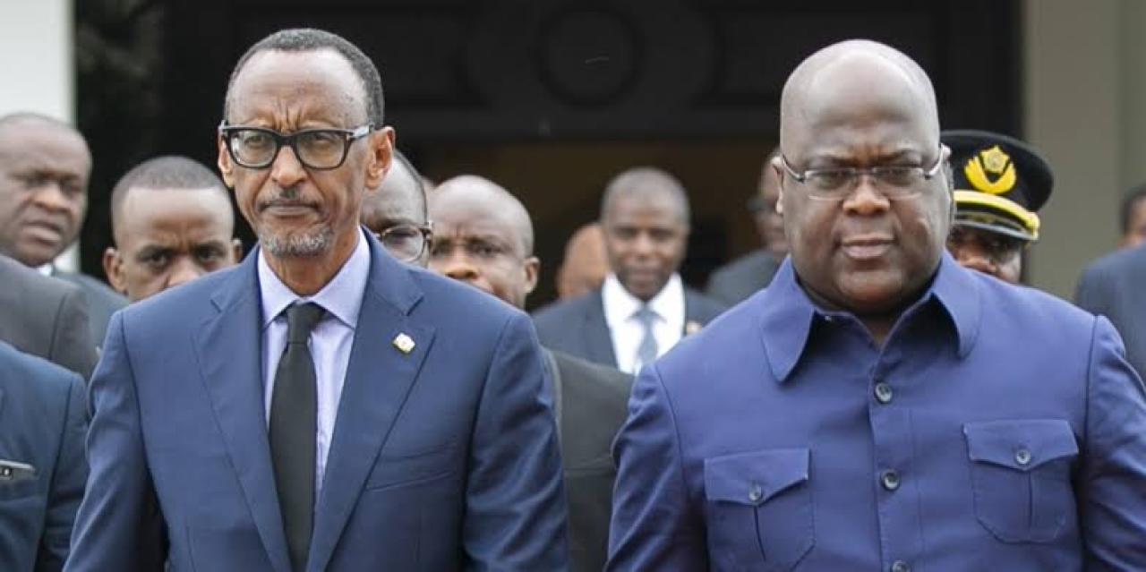 De gauche à droite, le président rwandais Paul Kagame et son homologue congolais Félix Tshisekedi [ Photo d'illustration]