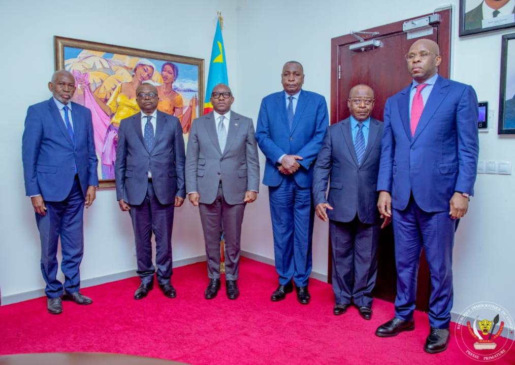 Le premier ministre Sama Lukonde et la délégation de la SNCC, mardi 27 septembre