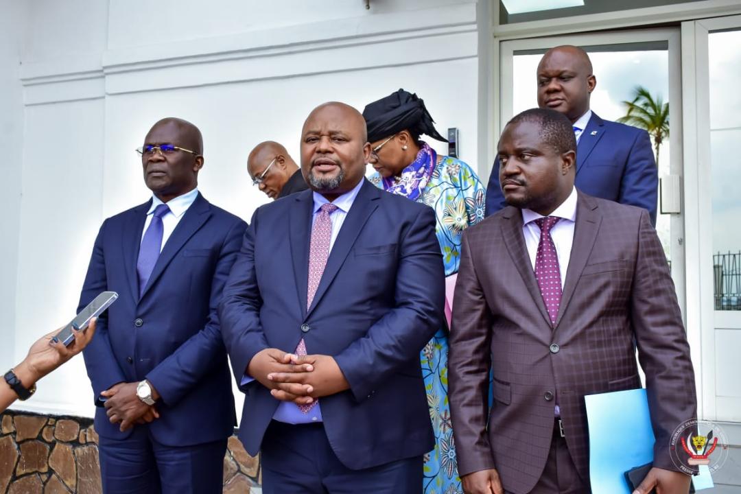 Les membres du comité de conjoncture au sortir de la réunion tenue, ce mercredi 28 septembre à Kinshasa