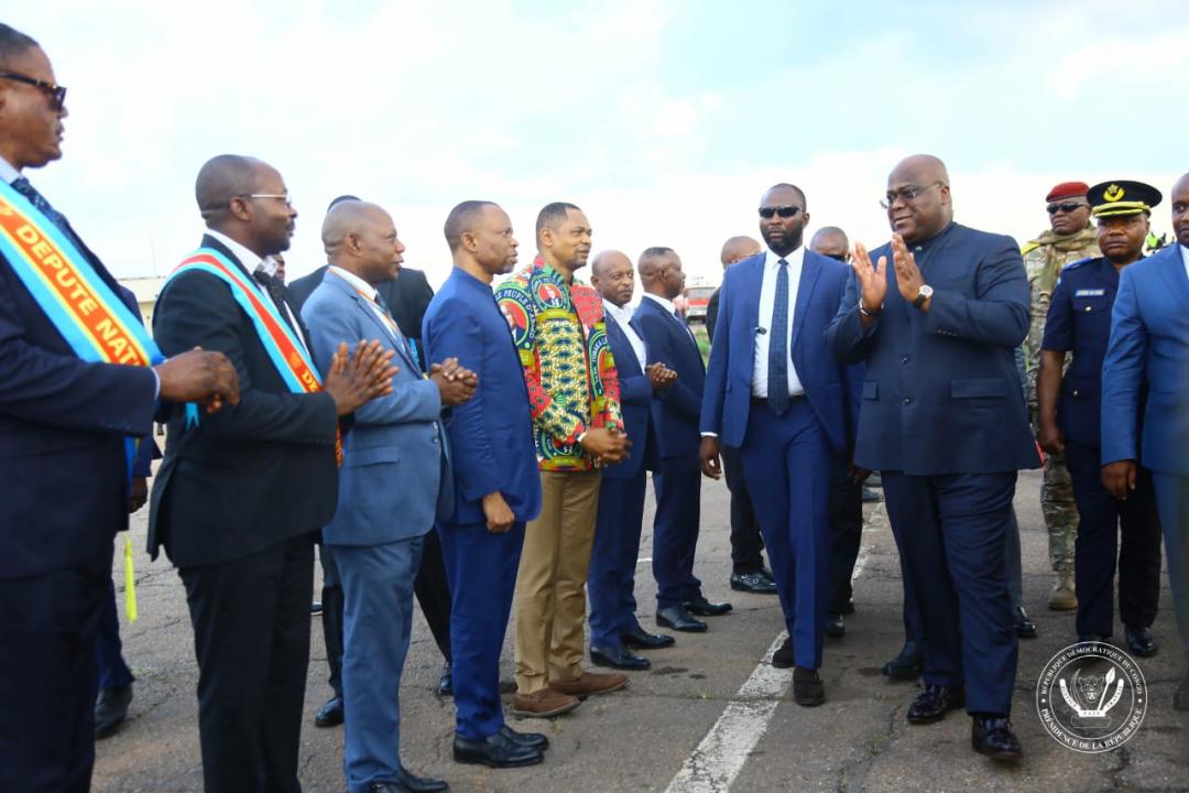 Arrivée du chef de l'État Félix Tshisekedi à Mbuji-mayi, chef lieu de la province du Kasaï Oriental