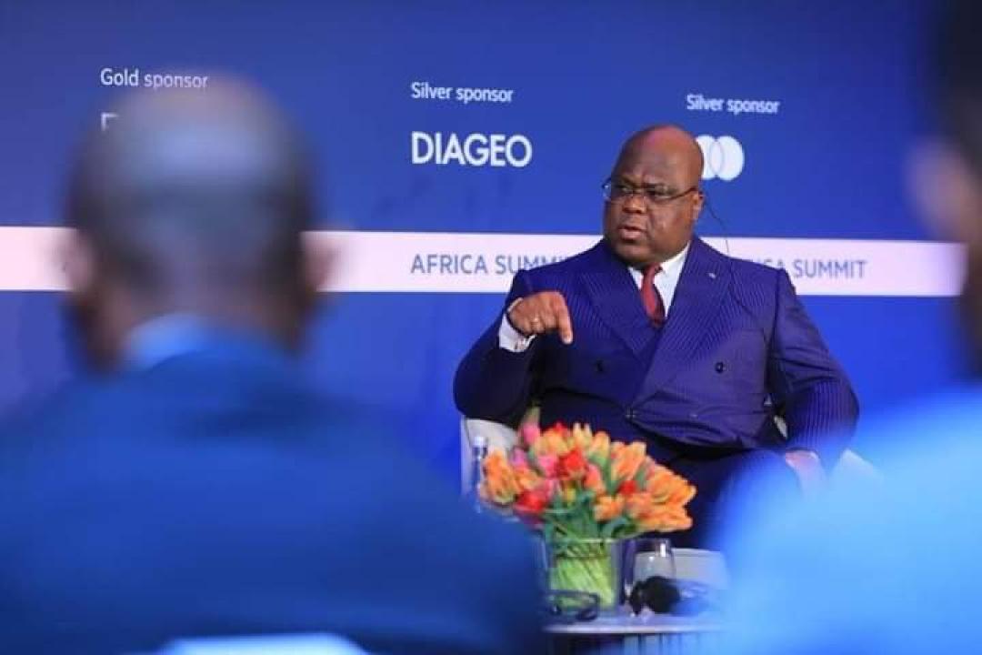 Le chef de l'État, Félix Tshisekedi au cours d'une interview avec la directrice de Financial Times à Londres