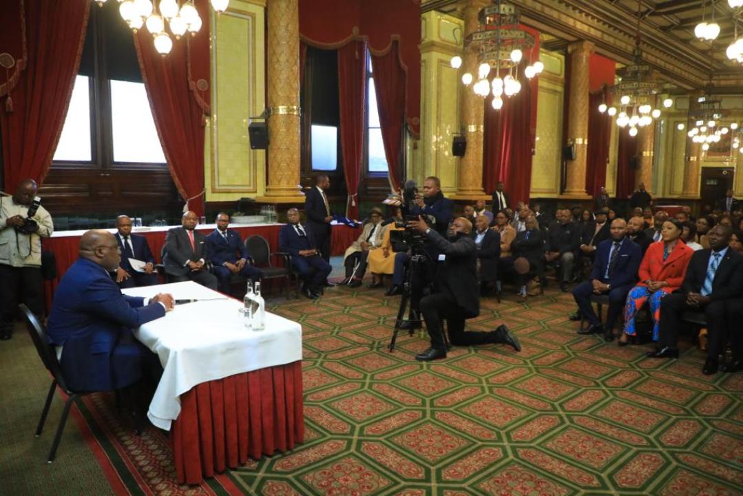 Le Chef de l'État, Félix Tshisekedi et la diaspora congolaise à Londres, mercredi 19 octobre 2022