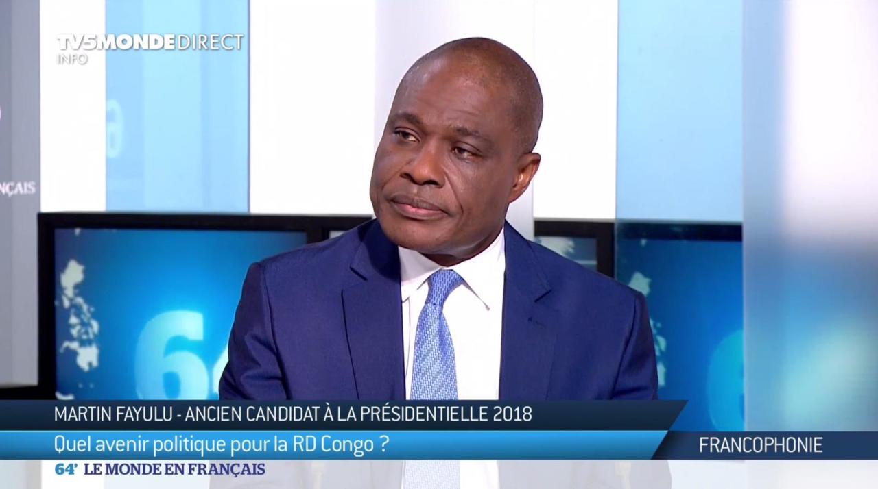 Le président de l'Ecidé, Martin Fayulu reçu au plateau de TV 5 Monde
