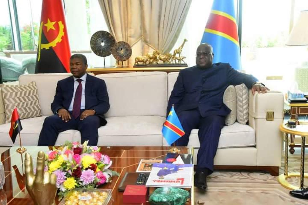 Le président angolais Joao Lourenço et Félix Tshisekedi, président de la RDC
