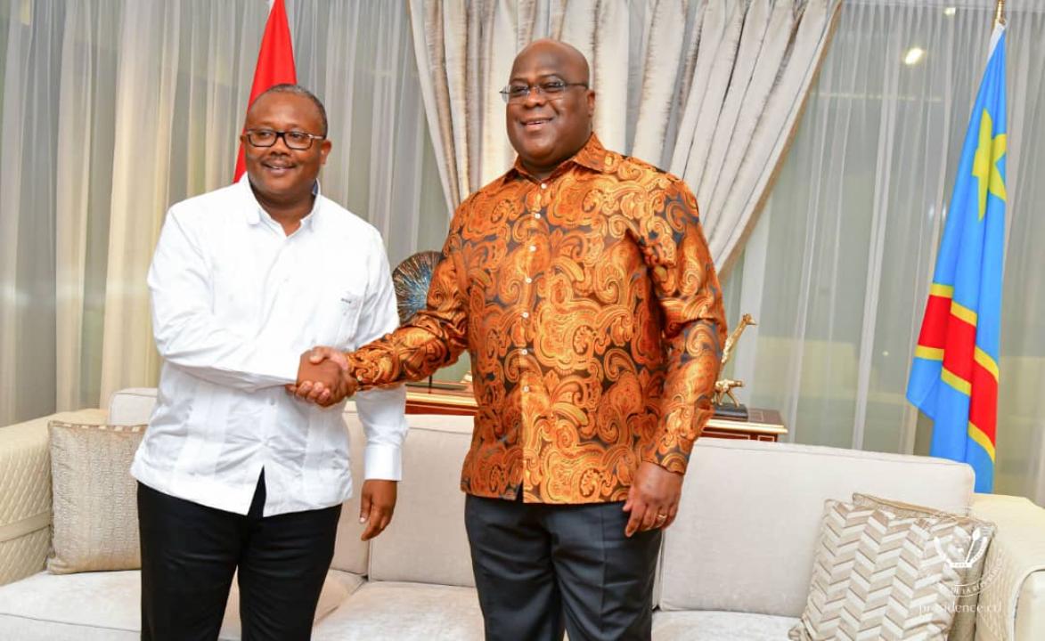Le président de la Guinée-Bissau Umaro Sissoco et Félix Tshisekedi, président de la RDC
