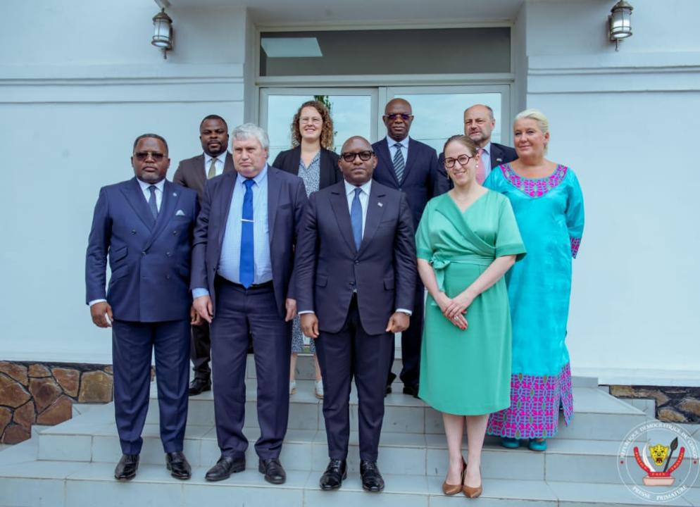 Le premier ministre Sama Lukonde et la délégation de la migration Belge