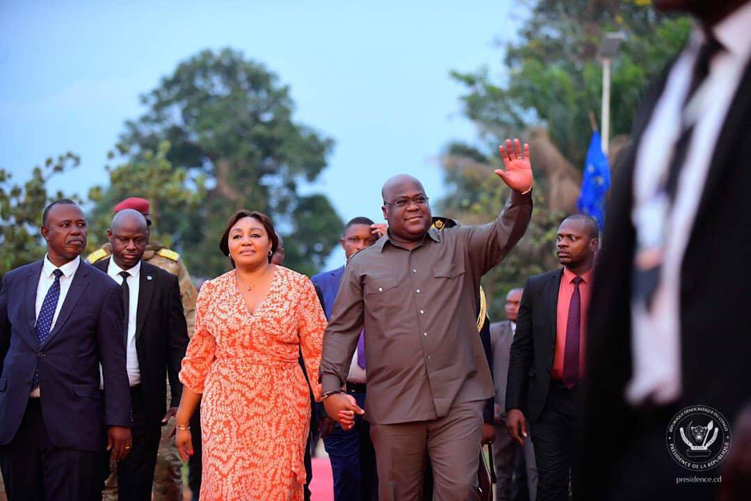 Le couple présidentiel acfueilli à Mbandaka, chef-lieu de la province de l'Equateur, mercredi 21 décembre 2022