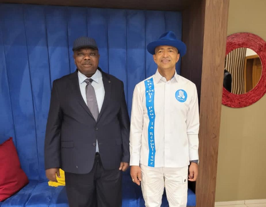 Lisanga Bonganga et Moïse Katumbi après un tête-à-tête au siège d'Ensemble pour la République