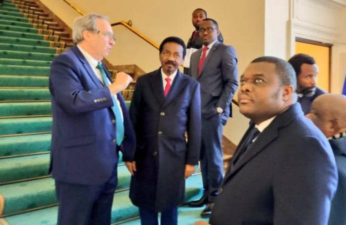 Le Président de l'Assemblée nationale, Christophe Mboso et sa délégation avec le Président du parlement de la région de Bruxelles