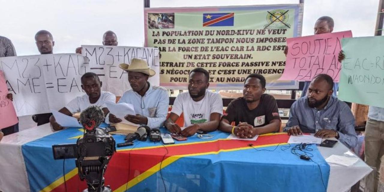 Les mouvements citoyens au cours d'un point de presse axé sur la situation sécuritaire préoccupante dans l'Est de la RDC