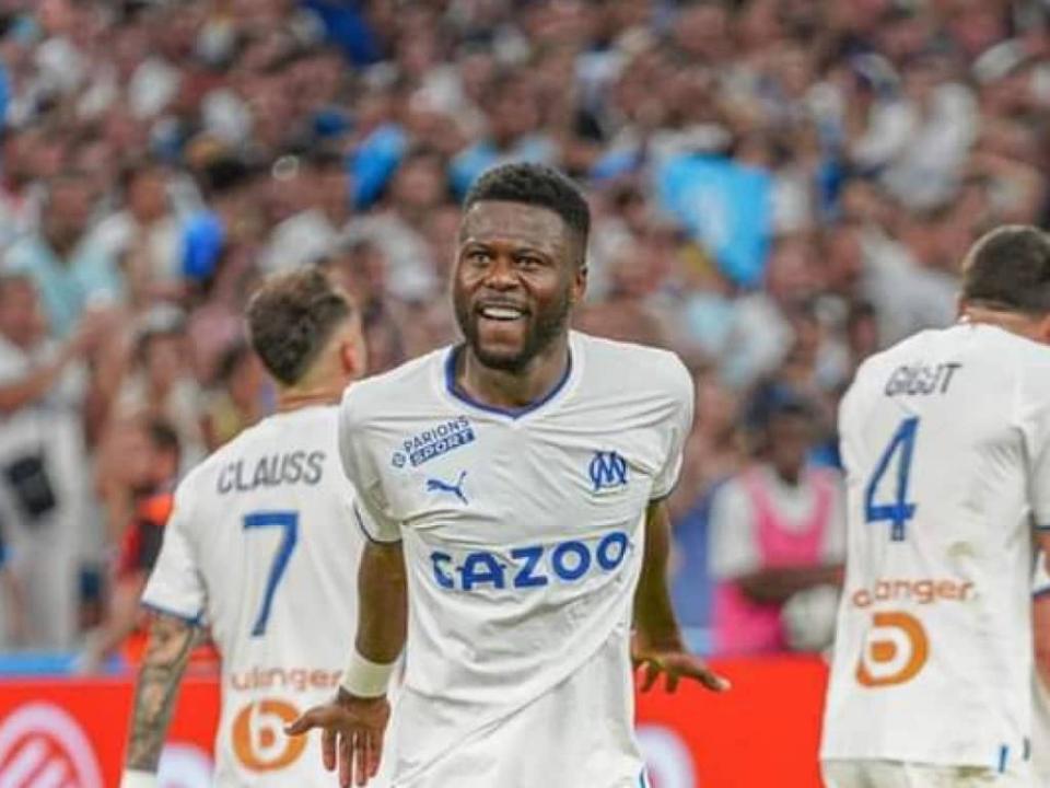 Chancel Mbemba en pleine célébration d'un but sous les couleurs de l'OM. [Photo d'illustration]