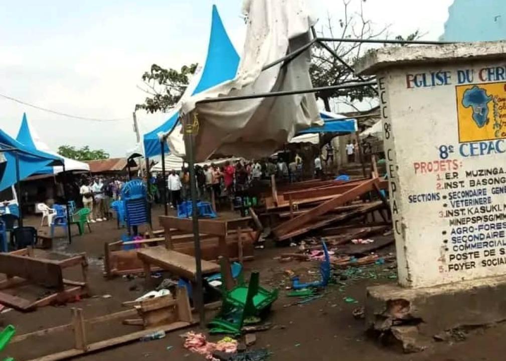 8e paroisse de la Communauté  des Églises pentecôtistes du Congo après attentat  à la bombe dans  la cité de Kasindi ( Nord-Kivu)