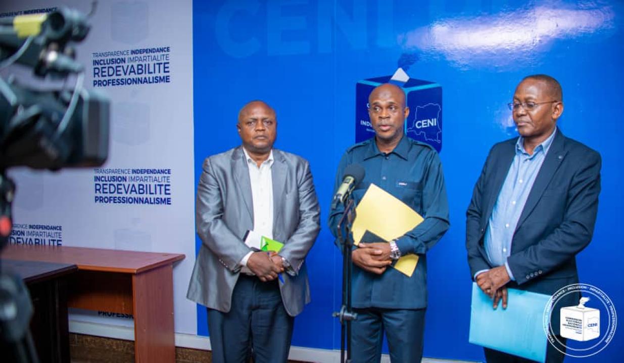 Les membres de la mission d'observation électorale citoyenne CENCO-ECC après leur échange avec le président de la CENI, mercredi 18 janvier 2023