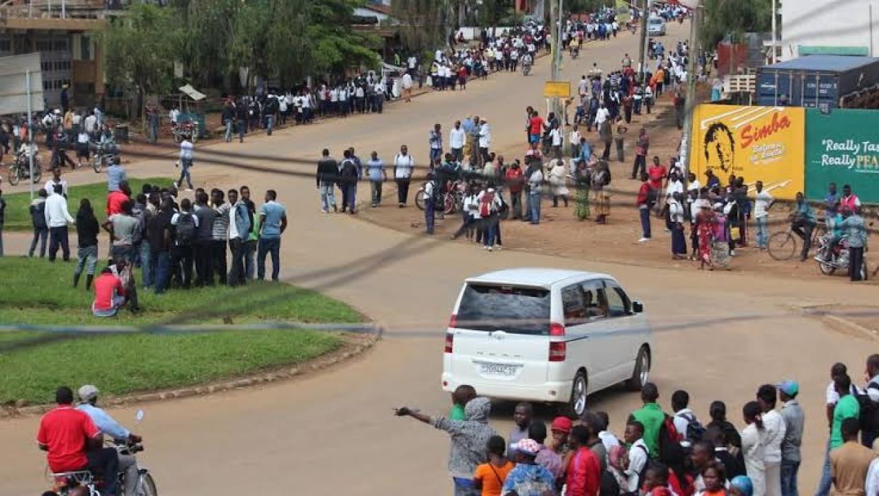 Un rassemblement à Beni après une attaque des rebelles ougandais, le 12 mai 2015 [ Photo d'archives]