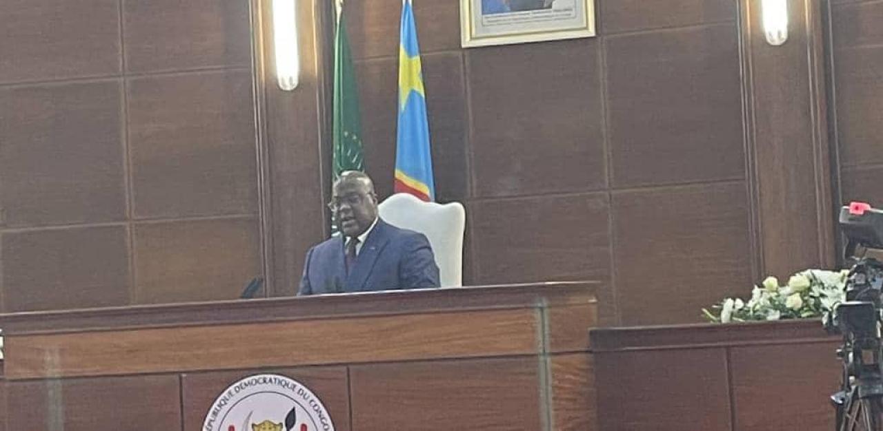 Le président Félix Tshisekedi devant les ambassadeurs accrédités en RDC , ce lundi 30 janvier