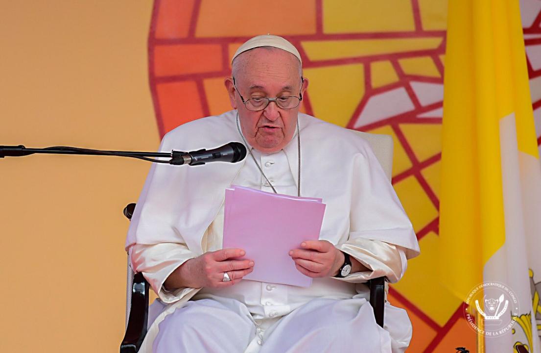 Le Pape François lors de sa rencontre avec les autorités de la RDC, la société civile