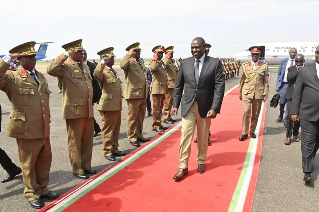 L'arrivée du président Kenyan, William Ruto, au Burundi ce samedi 04 février