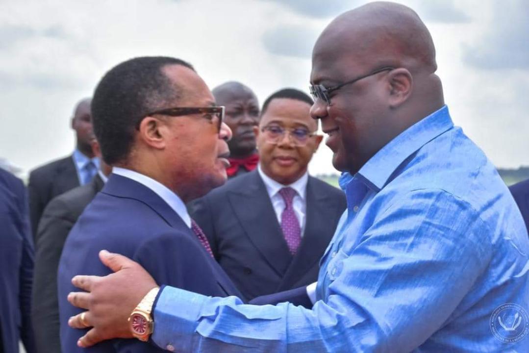 Le Président Félix Tshisekedi acceuilli à Brazzaville par son homologue brazavilois Denis Sassou Nguesso