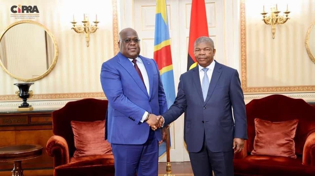Le Président de la RDC, Félix-Antoine Tshisekedi reçu par son homologue angolais Joao Lourenço à Luanda, lundi 06 février