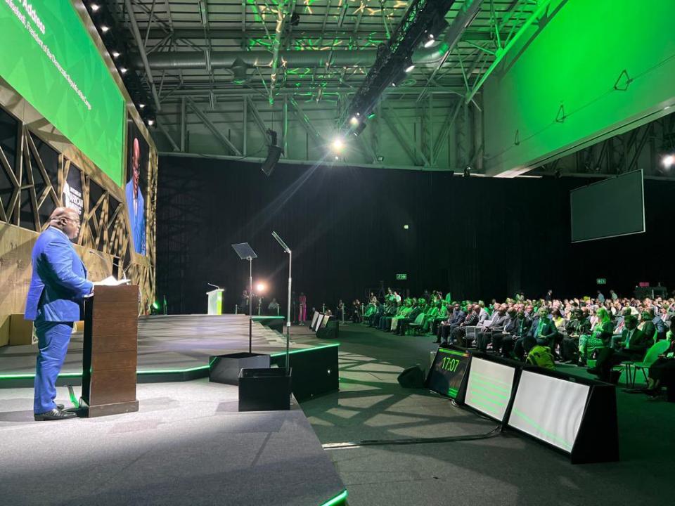 Le chef de l'État, Félix Tshisekedi à la Tribune de Indaba Mining à Cap Town
