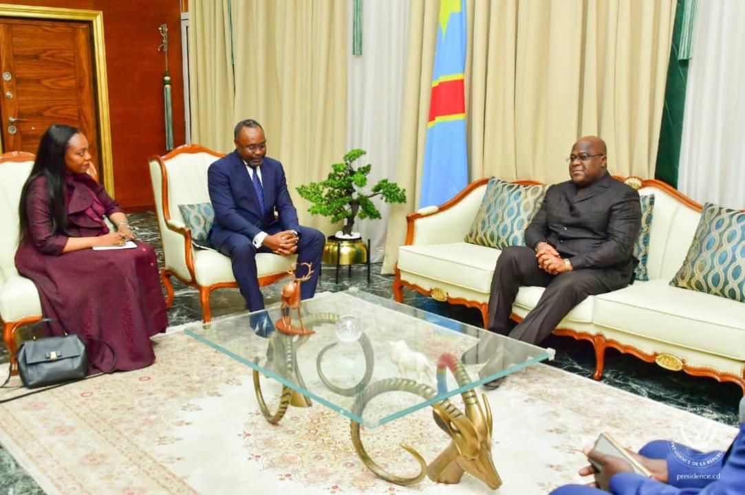 Le Président de la République, Félix Tshisekedi lors d'un échange, vendredi 17 mars, avec le Directeur des Opérations de la Banque Mondiale Albert Zeufack