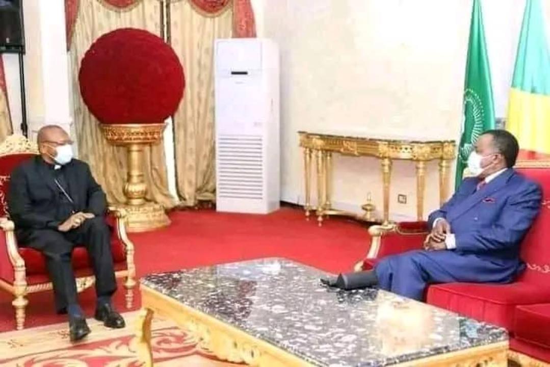 Tête à tête entre le cardinal Fridolin Ambongo et le président du Congo -Brazzaville Denis Sassou Nguesso ( Photo d'illustration)