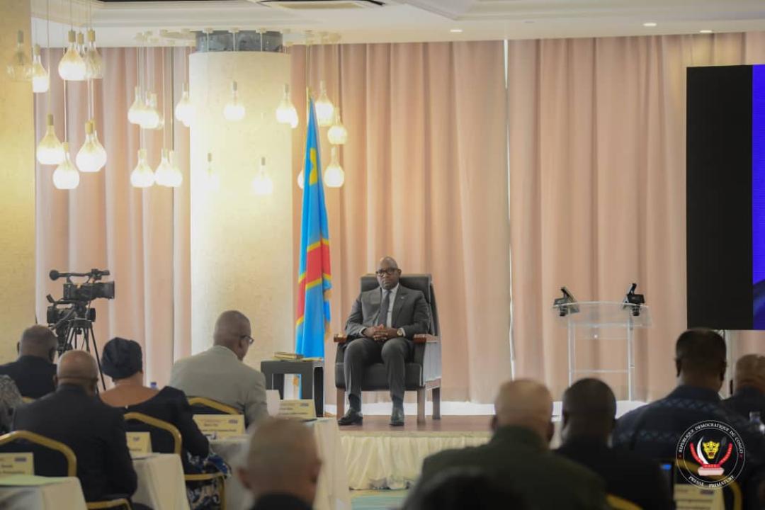 Le chef du gouvernement, Sama Lukonde lors de l'ouverture du séminaire du gouverneur, mardi 25 avril