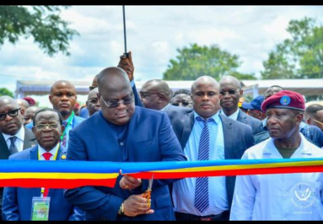 Le chef de l'État, Félix Tshisekedi lors de l'inauguration du centre hospitalier ultramoderne, samedi 08 avril